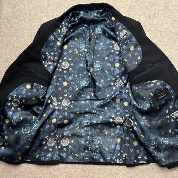 Ted Baker London Endurance Wool Blazer Jacket Mens 40R Black suit career wedding - Picture 4 of 13